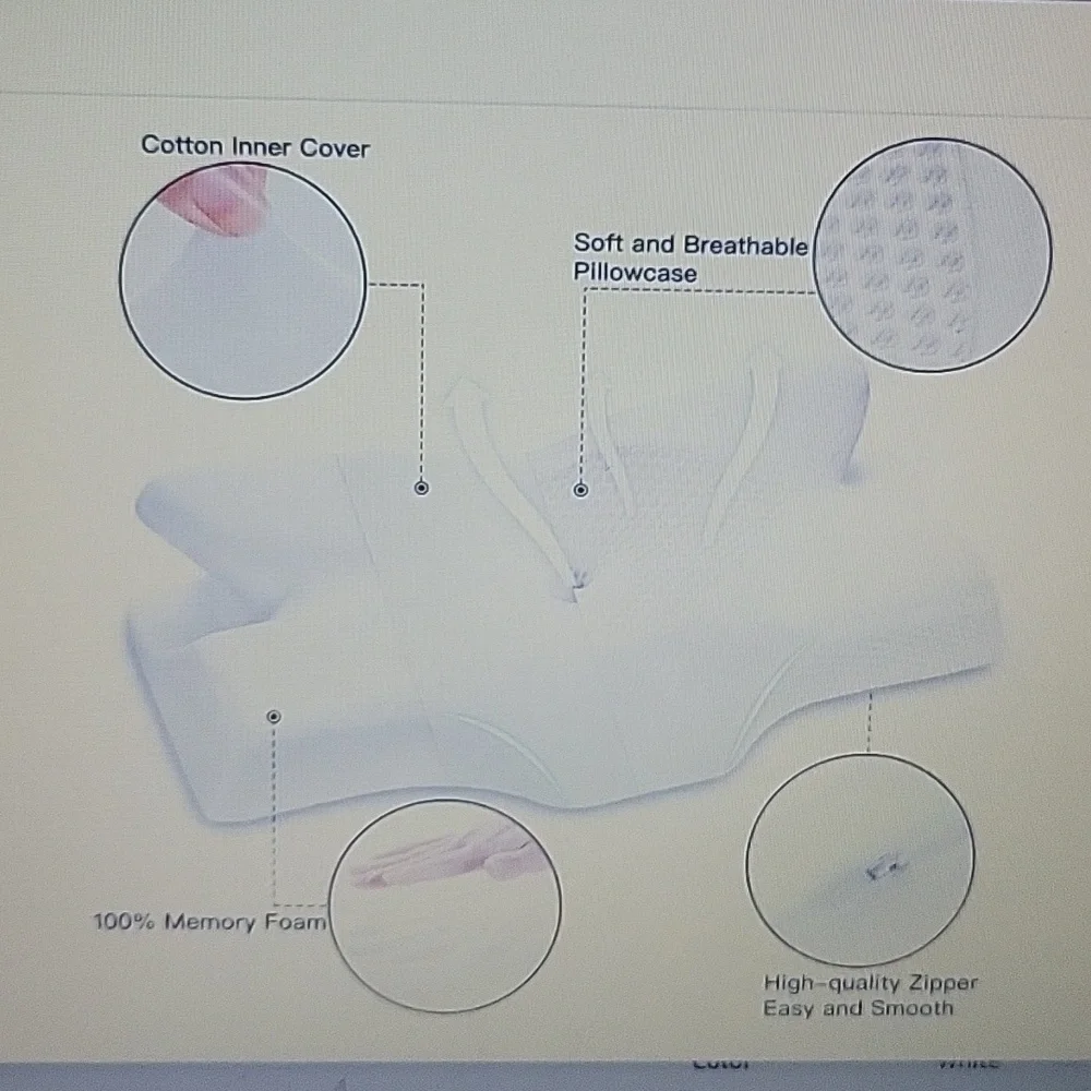 Elviros Cervical Memory Foam Pillow Contour Pillows Neck Shoulder Pain QUEEN NEW